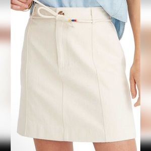 Madewell Capital A-line Mini Skirt canvas, khaki, drawstring. Plus size. Size 20